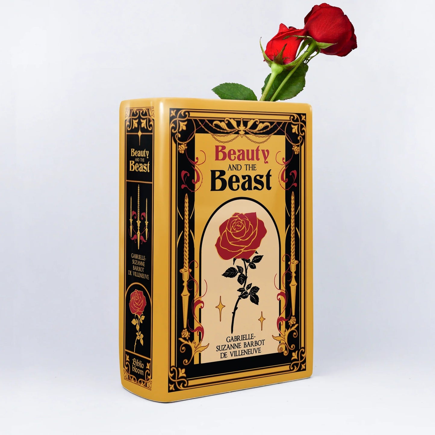 『美女と野獣』陶磁器花瓶［送料込］