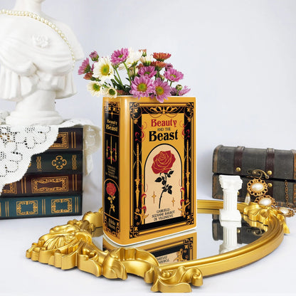 『美女と野獣』陶磁器花瓶［送料込］