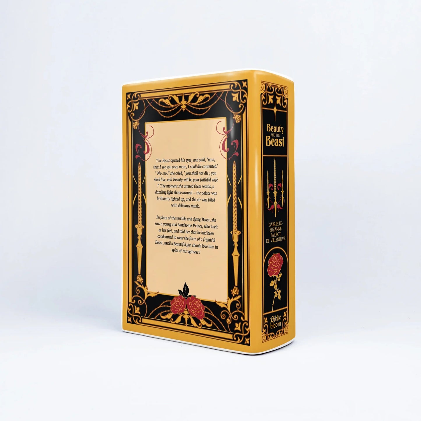 『美女と野獣』陶磁器花瓶［送料込］