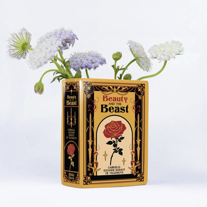 『美女と野獣』陶磁器花瓶［送料込］
