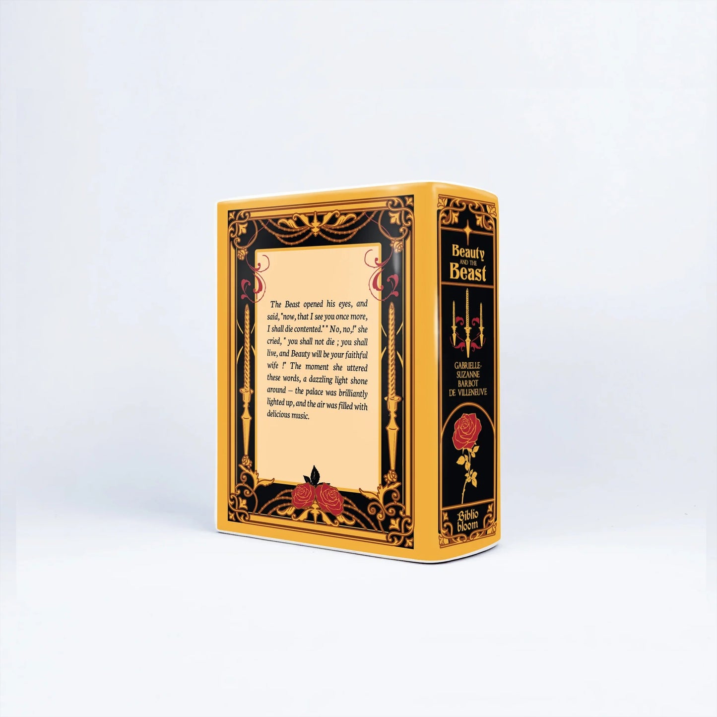 『美女と野獣』陶磁器花瓶［送料込］