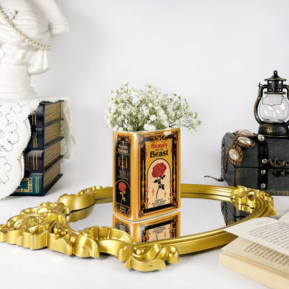 『美女と野獣』陶磁器花瓶［送料込］