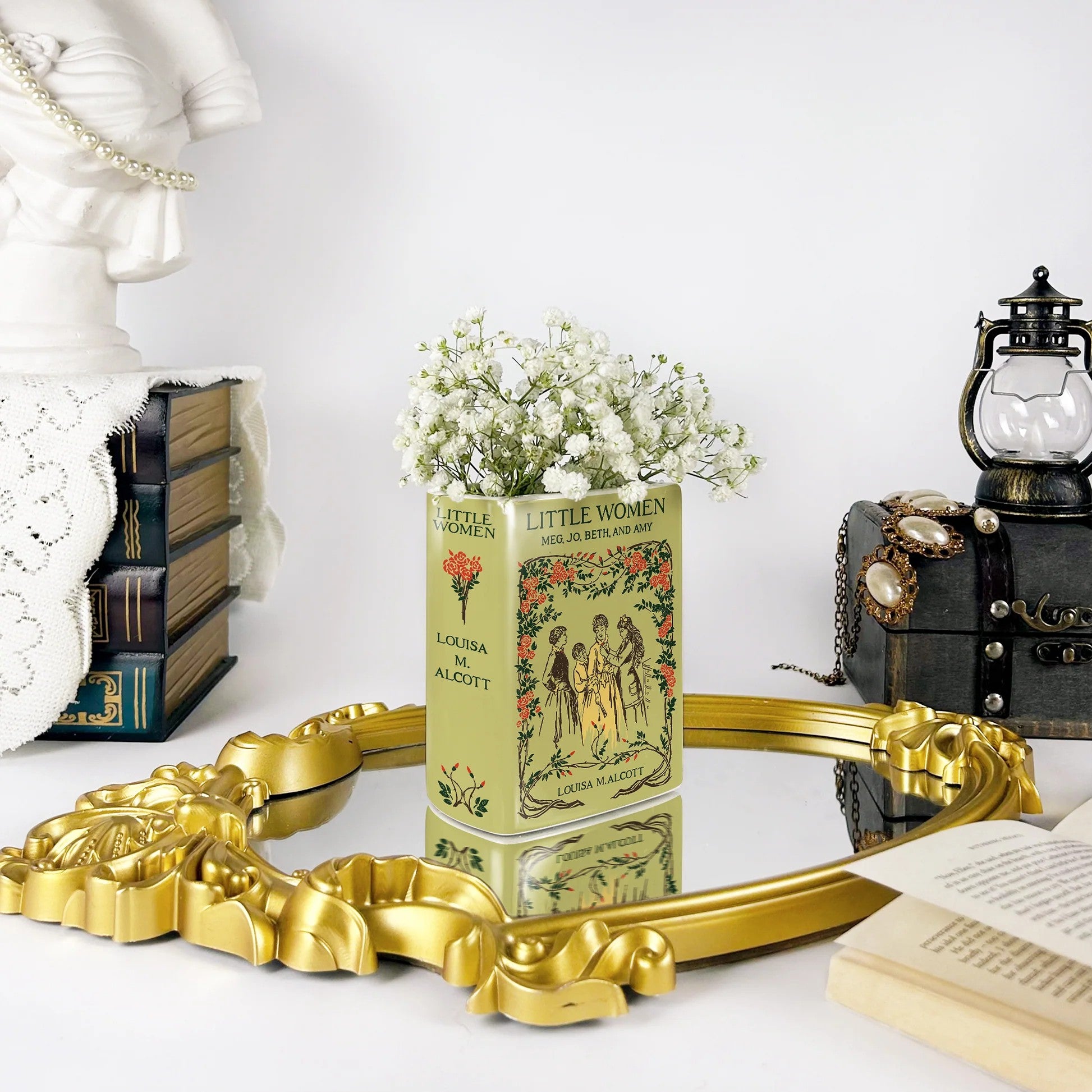LittleWomenCeramicBookVase-