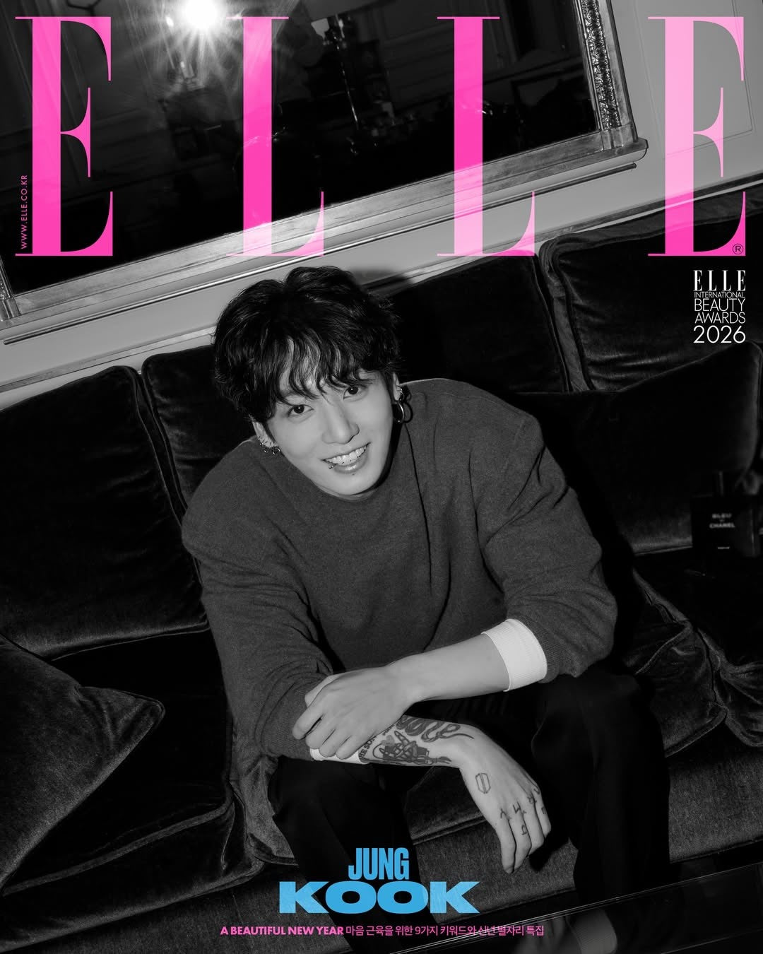 韓国雑誌「ELLE KOREA エルコリア」2026年1月号【表紙：BTSジョングク】（和訳付）[送料込]