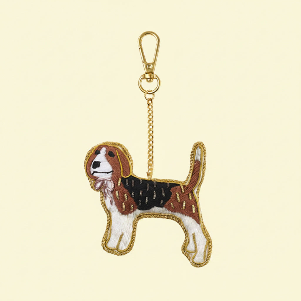 ザリ刺繍 アニマルバッグチャーム／キーホルダー