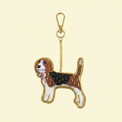 ザリ刺繍 アニマルバッグチャーム／キーホルダー