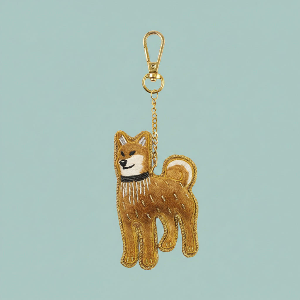 ザリ刺繍 アニマルバッグチャーム／キーホルダー