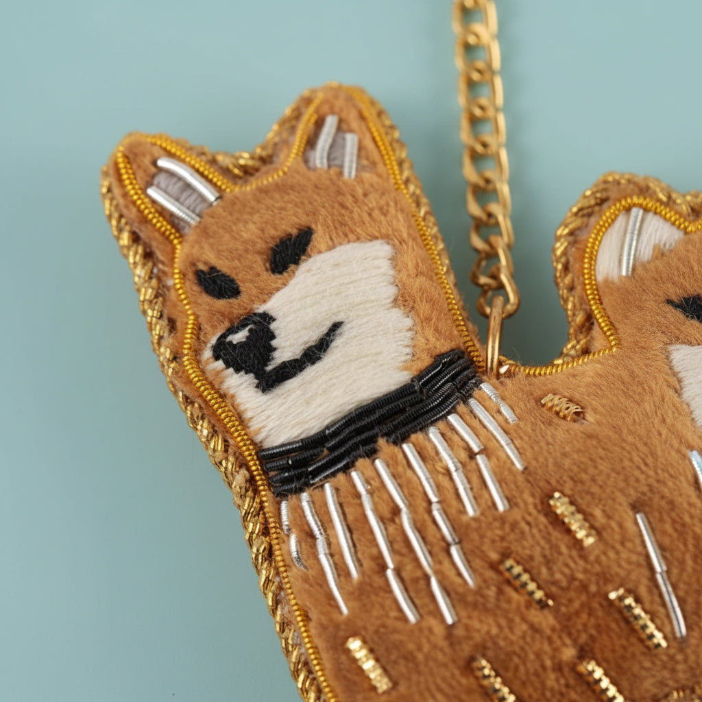 ザリ刺繍 アニマルバッグチャーム／キーホルダー
